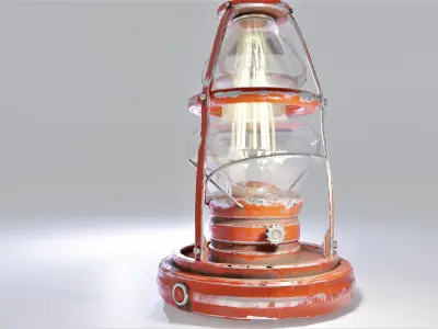 Old Lamp Scratched Low-poly 3D model