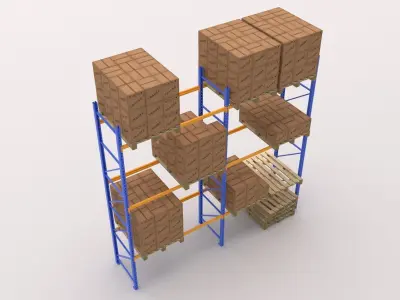 Pallet Rack 3D model