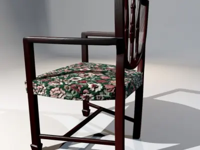 3D Model Antique Dining Chair 3D model