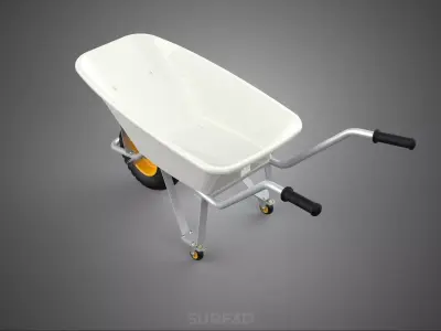 PUSH DUMP CART WHEELS BARROW TROLLEY SWIVEL CASTER WHEELBARROWS 3D model
