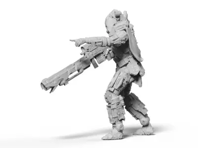 Scifi Marksman Sniper Rifle miniature  3D print model