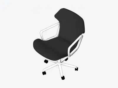 Chair - Office - Worksmart - Standard Back - Castors Low-poly 3D model
