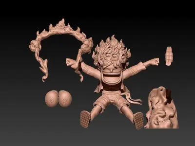 LUFFY - ONE PIECE - MODEL GEAR 5 - 3D PRINT - SPLIT PART 3D print model