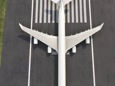 Airbus A340-600 White 3D model Low-poly 3D model