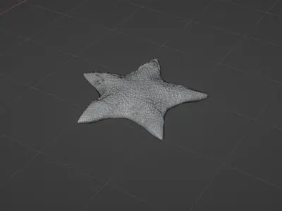 Starfish rusty star in sky Low-poly 3D model