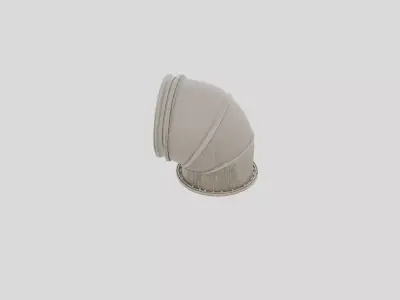Industrial Factory Ventilation Duct Elbow for 3D print 3D model