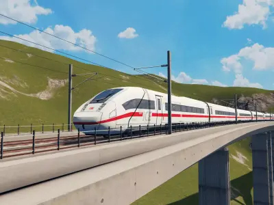 German High Speed Train - DB ICE 4 Low-poly 3D model