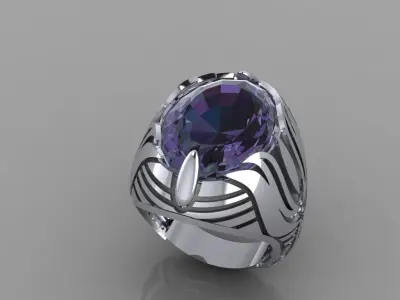 Turkish Antique-Inspired Ring  3D Printable Design 3D print model