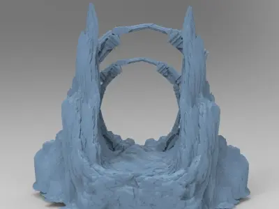 Hindu Gods Cliff collection full 3D model