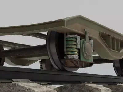 Train axis 3D model Low-poly 3D model