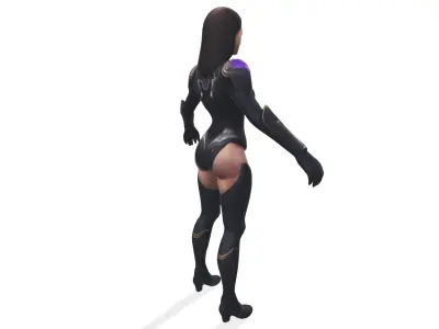 Eclipse Vanguard the Cyborg Female Warrior Low-poly 3D model