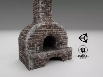 Medieval Forging Furnace Low-poly 3D model