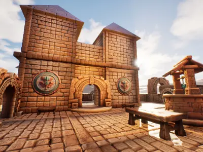 Ancient Ruins Enviroment Asset Pack Low-poly 3D model