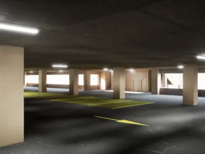 Multi-level parking Low-poly 3D model