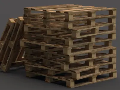 Industrial Pallet Low-poly 3D model