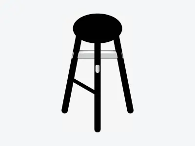 Stool - Timberline - High Low-poly 3D model