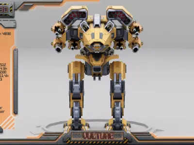 Vulture BattleMech Low-poly 3D model