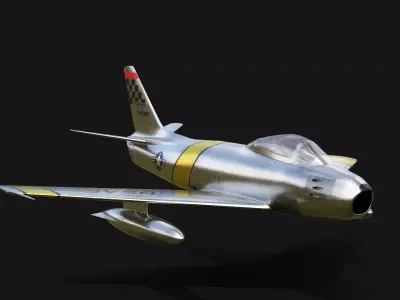 F-86 Sabre USAF No Landing Gear 3D model