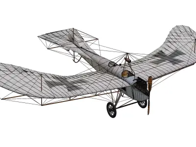 Historic Monoplane Etrich Taube Low-poly 3D model