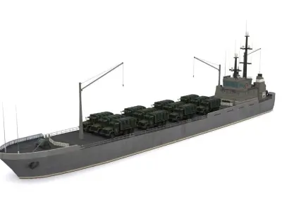 transport ship Low-poly 3D model