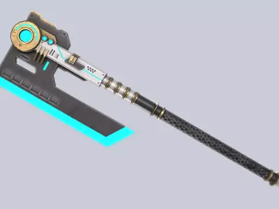 Scifi axe Low-poly 3D model order