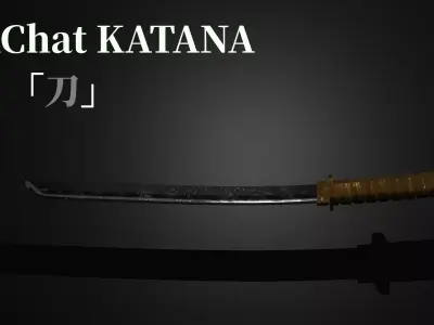 VRChat Katana Stylized Sword Poiyomi Shader Free low-poly 3D model buy