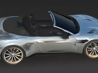 Realistic Futuristic EV Sport Silver Car 3d model Low-poly 3D model