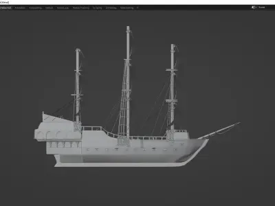 Black pearl Ship 3D model