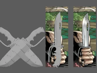 Marvel Legends Warpath Bowie Knives  1-12 scale 3D model