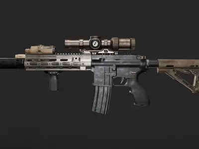 hk 416 AR Low-poly 3D model