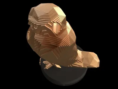 Parametric V OWL Low-poly 3D model
