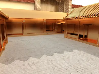 Chinese ancient courtyard  house 3D model by aceimagedesign