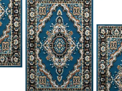 Blue Motif Rustico Carpet with Anti Skid Backing Low-poly 3D model