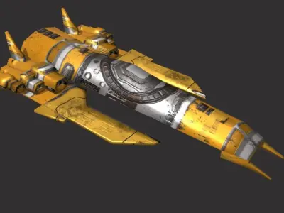 Starship spaceship Low-poly 3D model