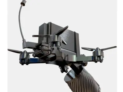 Quadcopter with grenade 3D print model