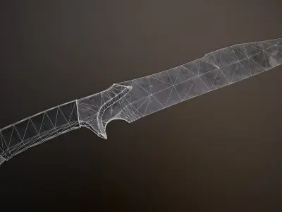Post-Apocalyptic Bowie Knife Low-poly 3D model