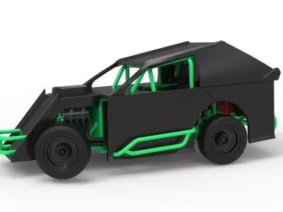 Mod Lite Race car while turning Scale 1 to 25 3D print model