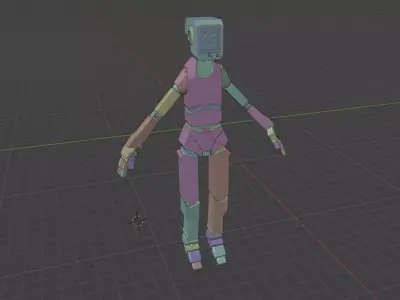 stray companion bot Low-poly 3D model