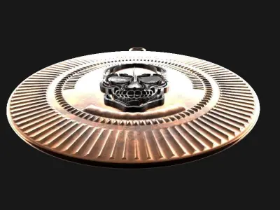 skull pendant 3D print model Low-poly 3D model