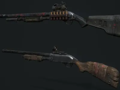 Shotgun Remi Low-poly 3D model