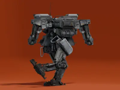 Cociva Robot rigged Low-poly 3D model
