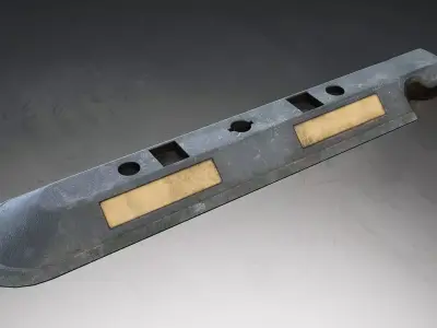Vintage Metal Machine Part Set Low-poly 3D model