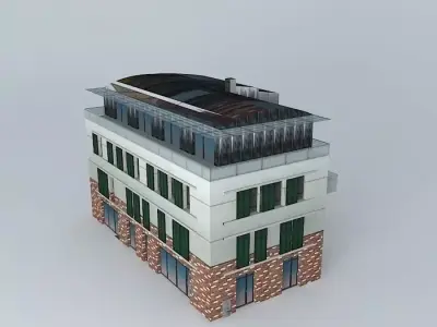 Commercial And Residential Building  Low-poly 3D model