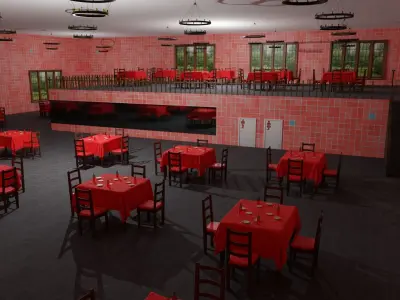Restaurant  Low-poly 3D model