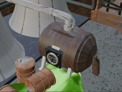 Abandoned Industrial Factory - Toxic Waste Low-poly 3D model