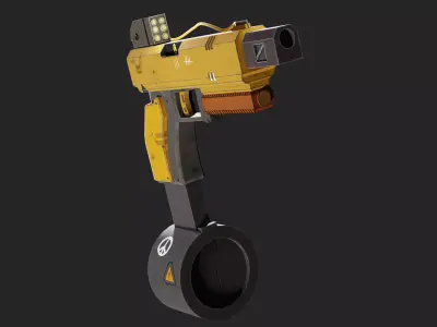 Stylized Pistol Free Model Low-poly 3D model