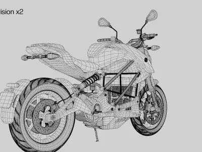 Zero SR-F Motorcycle Low-poly 3D model