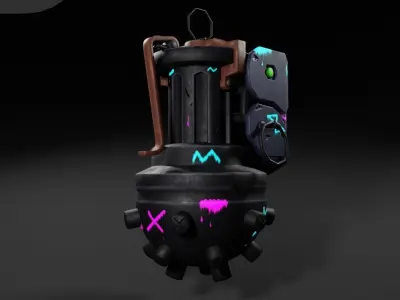 Jinx grenade from the cartoon Arcane Low-poly 3D model
