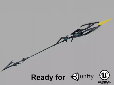 Sci-fi spear Low-poly 3D model