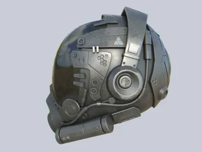 Scifi helmet Low-poly 3D model purchase